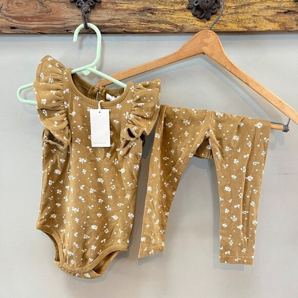 Jamie Kay Toddler Girls Ruffle Sleeve‎ Floral Bodysuit & Leggings Set- Size 2Y - Picture 1 of 6